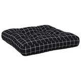Vidaxl palletkussen ruitpatroon 60x60x12 cm stof zwart - afbeelding 3