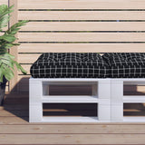 Vidaxl palletkussen ruitpatroon 60x60x12 cm stof zwart - afbeelding 1