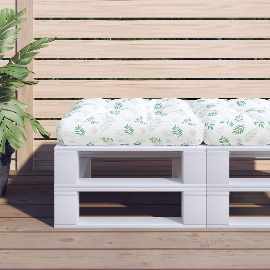 Vidaxl palletkussen bladpatroon 60x60x12 cm stof