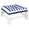 Vidaxl palletkussen gestreept 70x70x12 cm stof blauw en wit