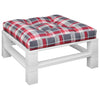 Vidaxl palletkussen 80x80x12 cm stof ruitpatroon rood