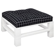 Vidaxl palletkussen ruitpatroon 80x80x12 cm stof zwart - afbeelding 3