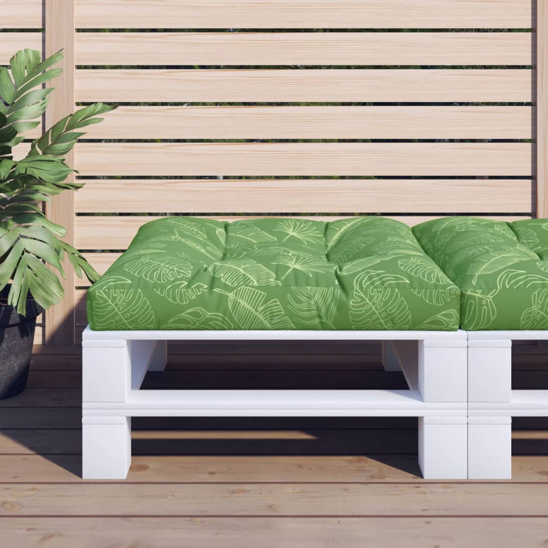 Vidaxl palletkussen bladpatroon 80x80x12 cm stof