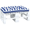 Vidaxl palletkussen gestreept 120x80x12 cm stof blauw en wit
