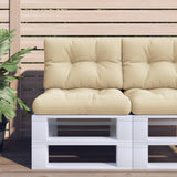 Vidaxl palletkussen 50x40x12 cm stof beige - afbeelding 1