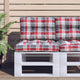 Vidaxl palletkussen 50x40x12 cm stof ruitpatroon rood