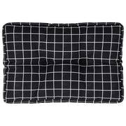 Vidaxl palletkussen ruitpatroon 50x40x12 cm stof zwart - afbeelding 2