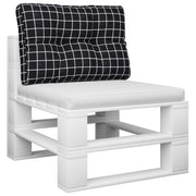 Vidaxl palletkussen ruitpatroon 50x40x12 cm stof zwart - afbeelding 3