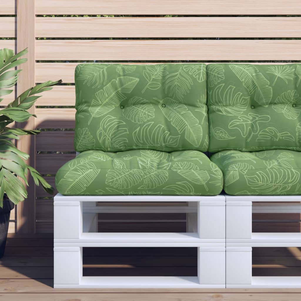 Vidaxl palletkussen bladpatroon 50x40x12 cm stof