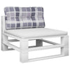 VidaXL Palletkussen 70x40x12 cm stof ruitpatroon grijs
