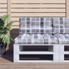 VidaXL Palletkussen 70x40x12 cm stof ruitpatroon grijs