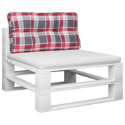 Vidaxl palletkussen ruitpatroon 80x40x12 cm stof ruitpatroon rood - afbeelding 3