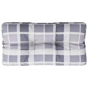 Vidaxl palletkussen ruitpatroon 80x40x12 cm stof ruitpatroon grijs - afbeelding 2