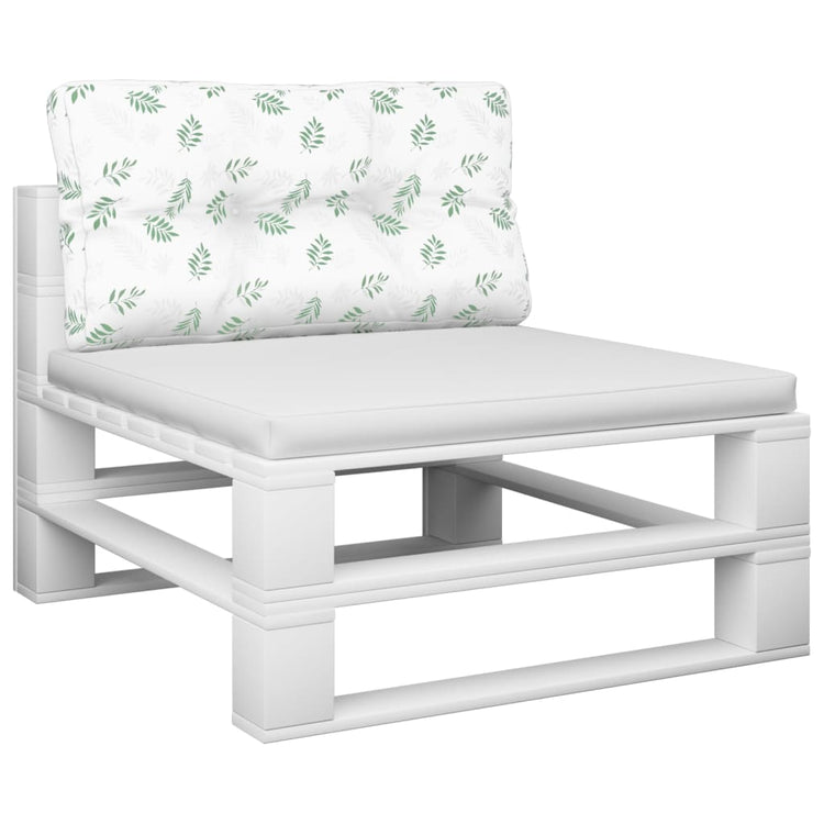 Vidaxl palletkussen bladpatroon 80x40x12 cm stof
