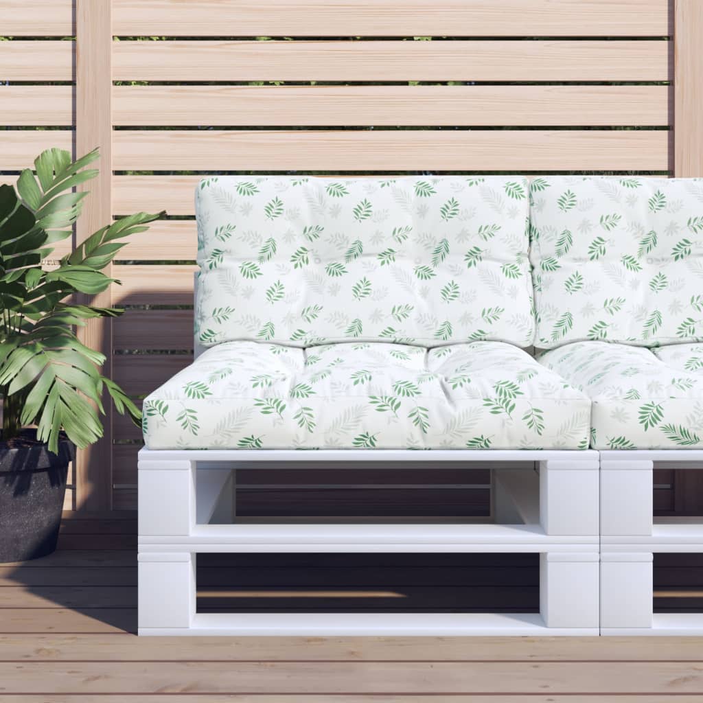 Vidaxl palletkussen bladpatroon 80x40x12 cm stof
