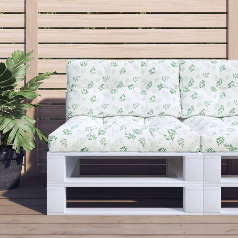 Vidaxl palletkussen bladpatroon 80x40x12 cm stof