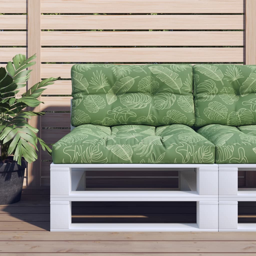 Vidaxl palletkussen bladpatroon 80x40x12 cm stof