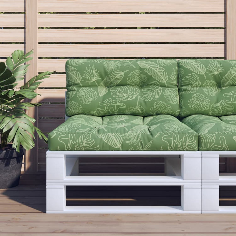 Vidaxl palletkussen bladpatroon 80x40x12 cm stof