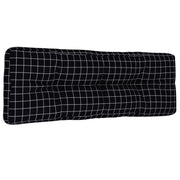 Vidaxl palletbankkussen 120x40x12 cm stof ruitpatroon zwart - afbeelding 2
