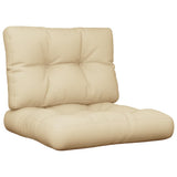 VidaXL Palletkussens 2 st stof beige - afbeelding 2