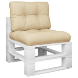 VidaXL Palletkussens 2 st stof beige - afbeelding 3