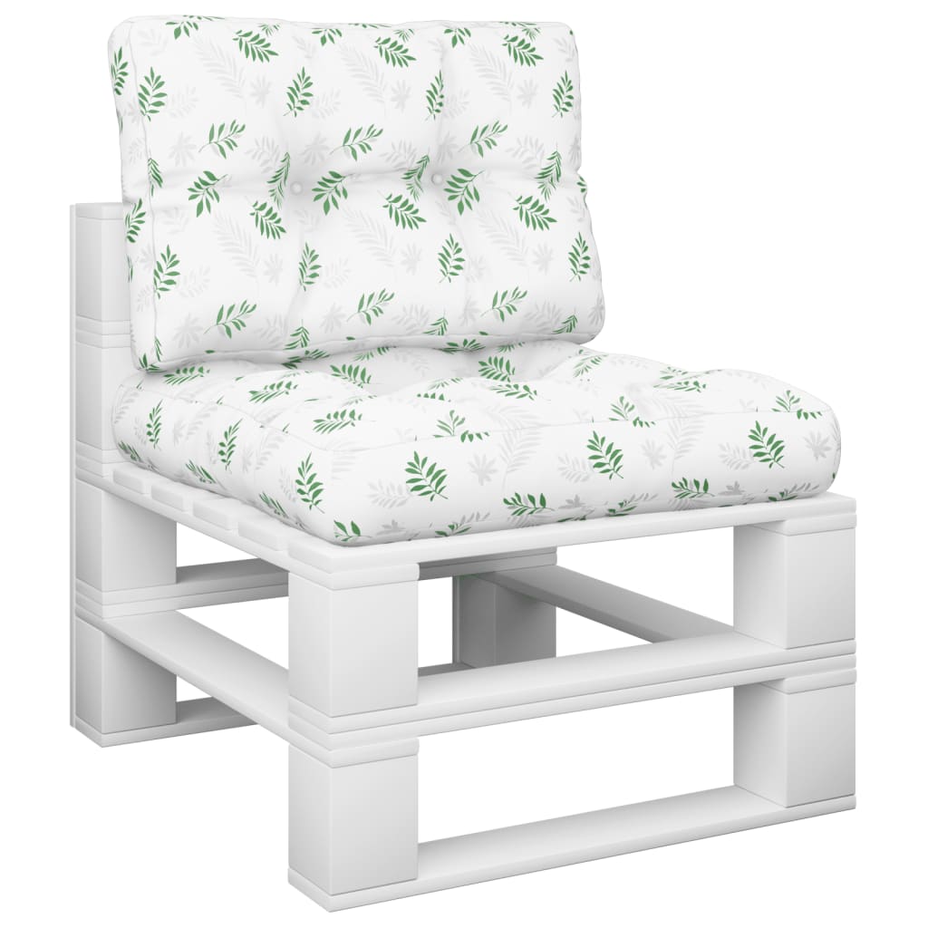 VidaXL Palletkussens 2 st stof bladpatroon