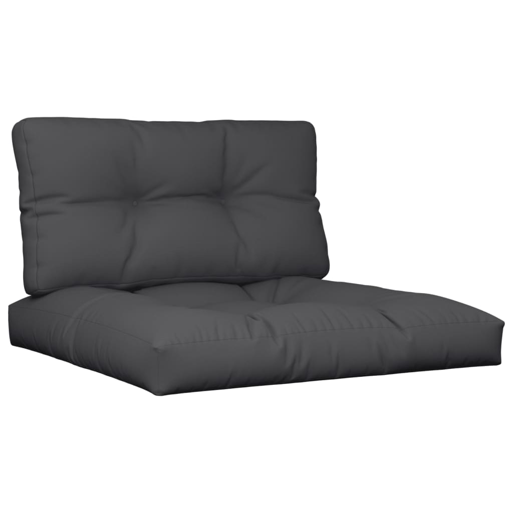VidaXL Palletkussens 2 st stof zwart