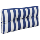 Vidaxl palletkussens 2 st stof gestreept wit en blauw - afbeelding 3