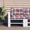 Vidaxl palletkussens 3 st ruitpatroon stof rood
