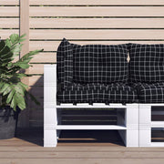 Vidaxl palletkussens 3 st ruitpatroon oxford stof zwart - afbeelding 1