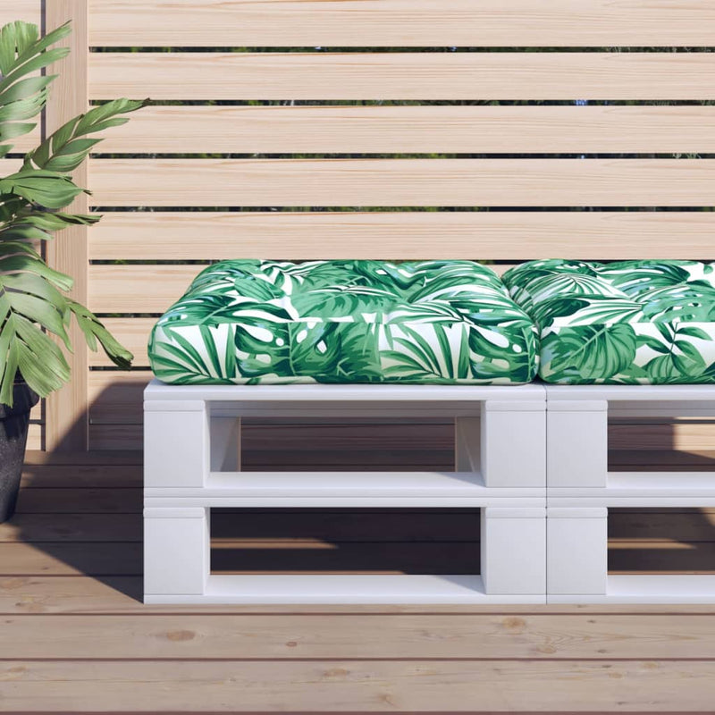 Vidaxl palletkussen bladpatroon 60x61,5x10 cm stof