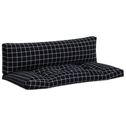 VidaXL Palletkussens 2 st ruitpatroon oxford stof zwart - afbeelding 2