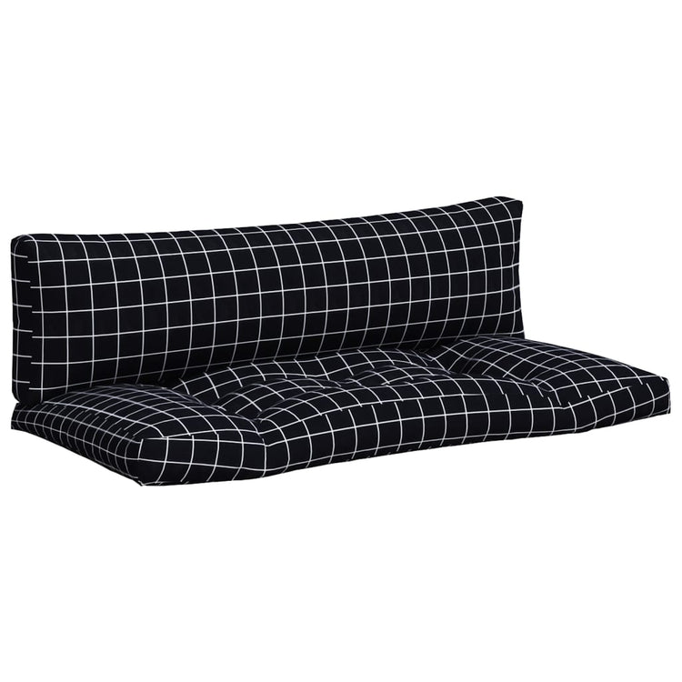 VidaXL Palletkussens 2 st ruitpatroon oxford stof zwart