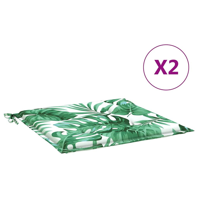 Vidaxl stoelkussens 2 st bladpatroon 40x40x3 cm stof