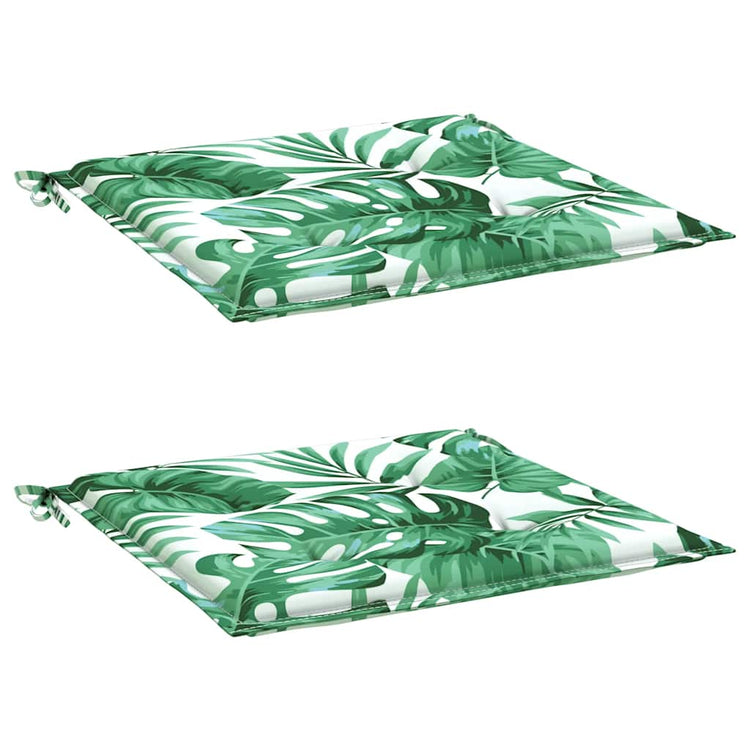 Vidaxl stoelkussens 2 st bladpatroon 40x40x3 cm stof