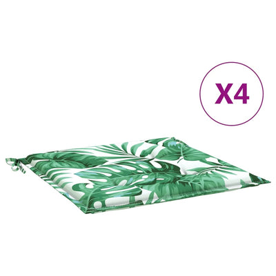 Vidaxl stoelkussens 4 st bladpatroon 40x40x3 cm stof