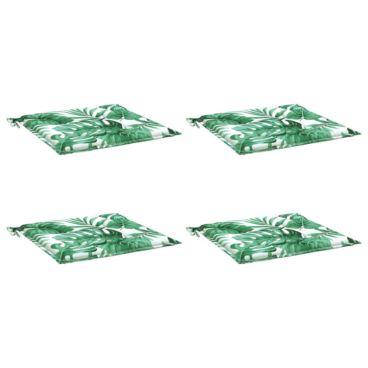Vidaxl stoelkussens 4 st bladpatroon 40x40x3 cm stof