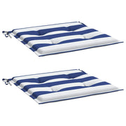 Vidaxl tuinstoelkussens 2 st gestreept 40x40x4 cm stof wit en blauw - afbeelding 3