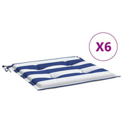 Vidaxl tuinstoelkussens 6 st gestreept 40x40x3 cm stof wit en blauw - afbeelding 2