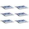 Vidaxl tuinstoelkussens 6 st gestreept 40x40x4 cm stof wit en blauw