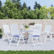 Vidaxl tuinstoelkussens 6 st gestreept 40x40x3 cm stof wit en blauw - afbeelding 1