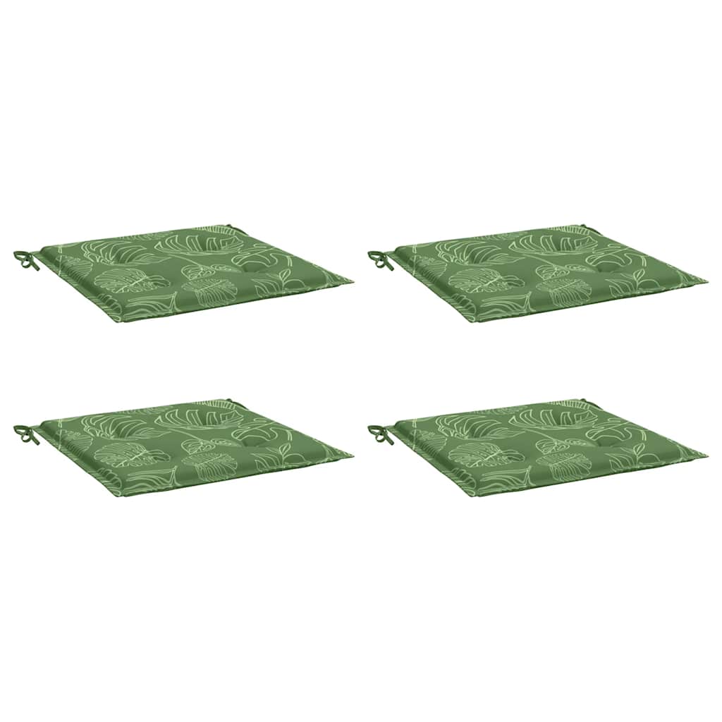 Vidaxl stoelkussens 4 st bladpatroon 40x40x4 cm stof