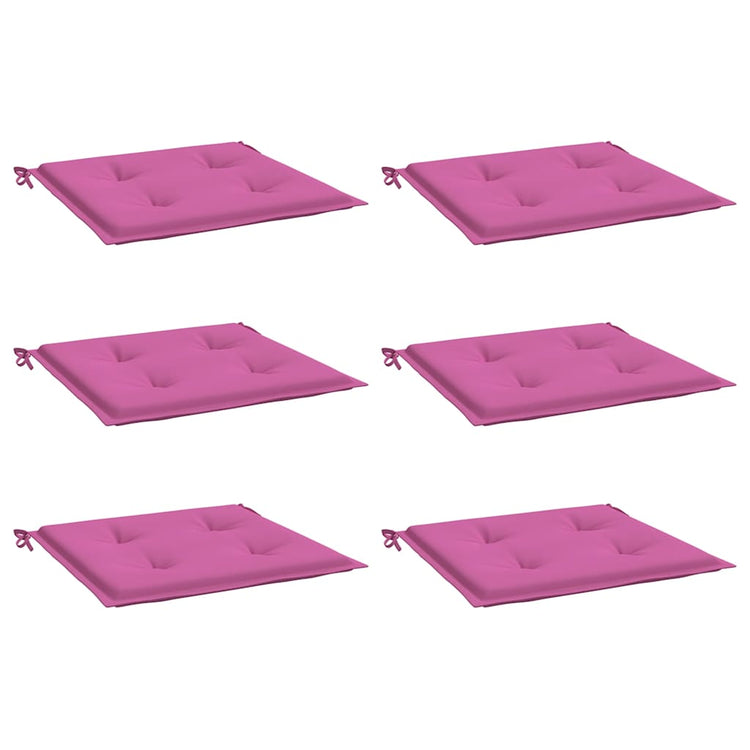Vidaxl tuinstoelkussens 6 st 40x40x4 cm stof roze