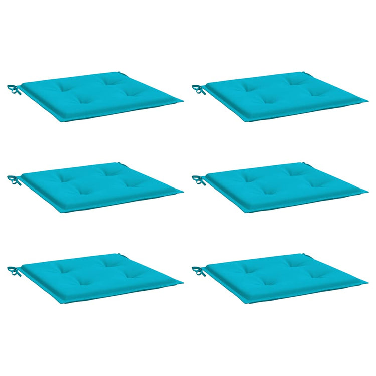Vidaxl tuinstoelkussens 6 st 40x40x4 cm stof turquoise