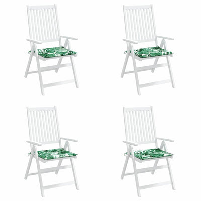 Vidaxl stoelkussens 4 st oxford stof bladpatroon 50 x 50 x 4 cm