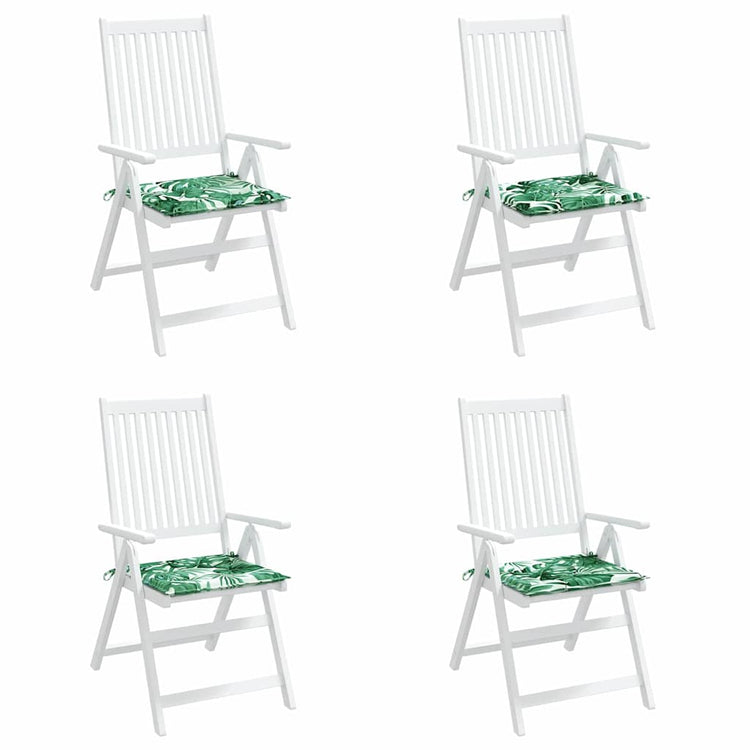 Vidaxl stoelkussens 4 st oxford stof bladpatroon 50 x 50 x 3 cm