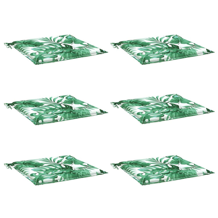 Vidaxl stoelkussens 6 st bladpatroon 50x50x3 cm stof