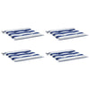 Vidaxl tuinstoelkussens 4 st gestreept 50x50x4 cm stof wit en blauw
