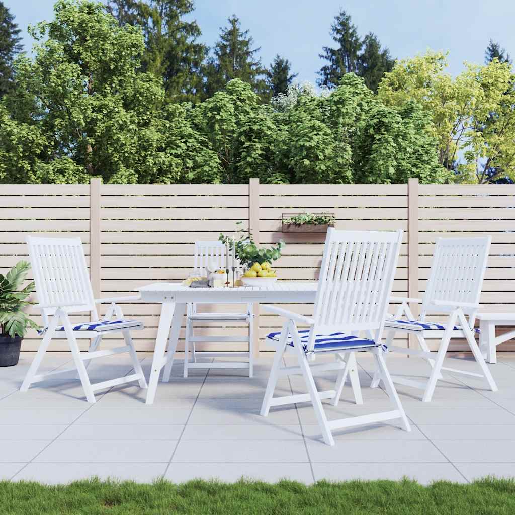 Vidaxl tuinstoelkussens 4 st gestreept 50x50x3 cm stof wit en blauw