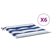 Vidaxl tuinstoelkussens 6 st gestreept 50x50x3 cm stof wit en blauw - afbeelding 2